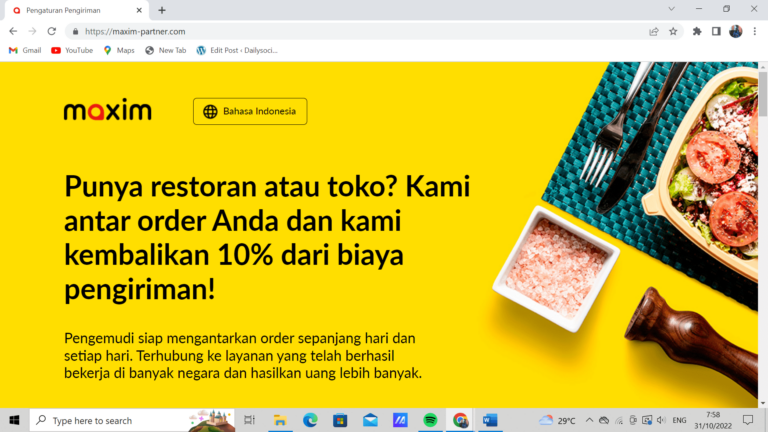 cara daftar Maxim Food